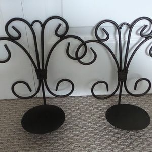Pair of black Iron Hanging Wall Candle Holder